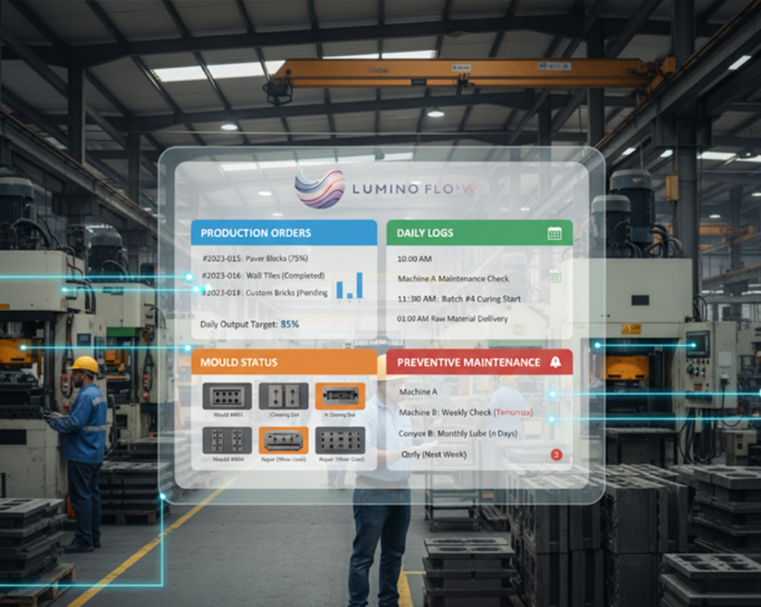 Production floor with machines